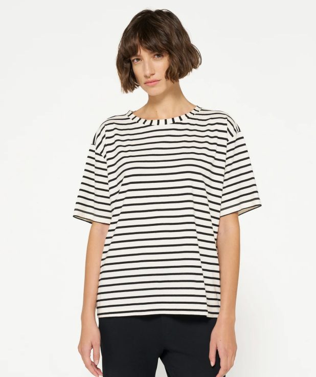 T-shirt Stripes 10Days zwart wit
