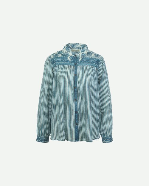 blouse maria stripe blue maison hotel