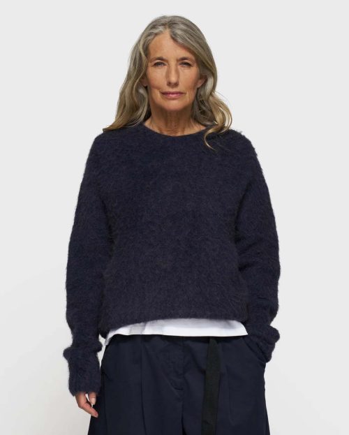 Sweater Hairy Knit Dark Navy 10Days blue