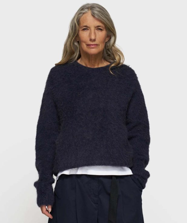 Trui Hairy Knit Dark Navy 10Days blauw