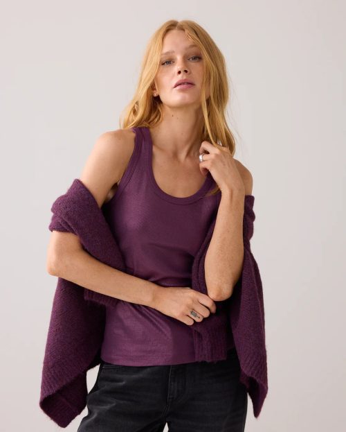 Tanktop Rib Wineberry Summum