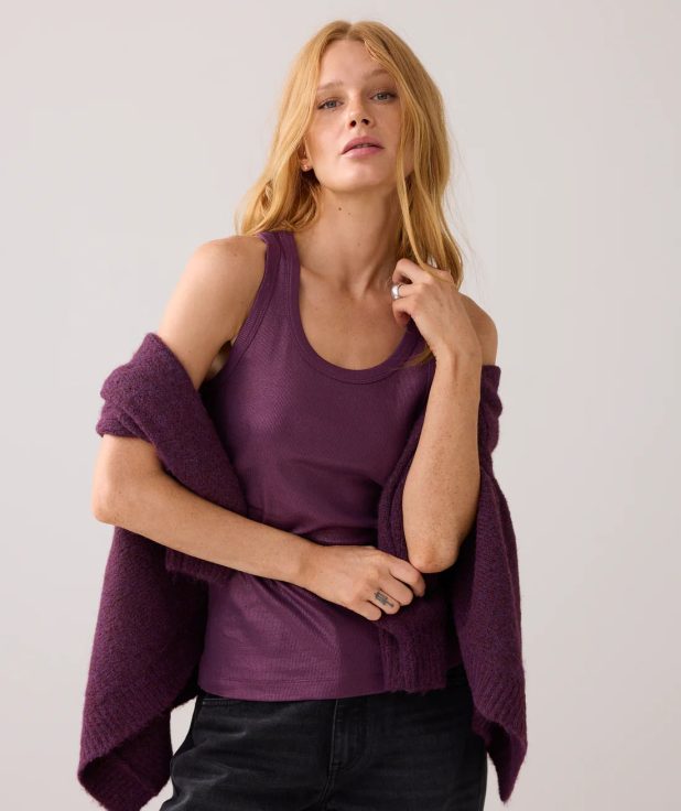 Tanktop Rib Wineberry Summum