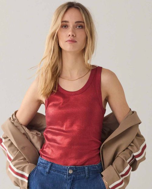 Tanktop Rib Rood Summum metalllic red