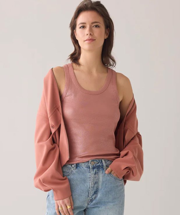 Tanktop Rib Sephia Blush Summum roze