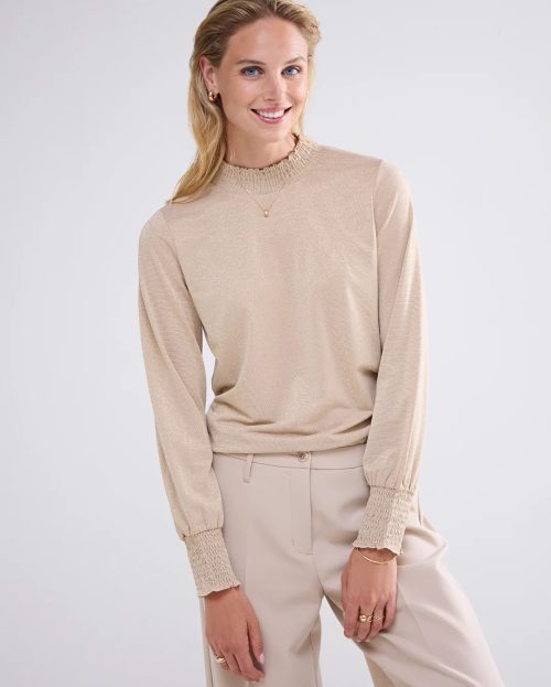 Top Smocked Dune Summum beige lurex