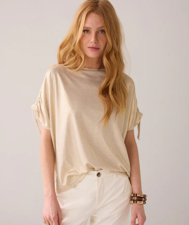 Top Coated Ivory Summum ecru metallic