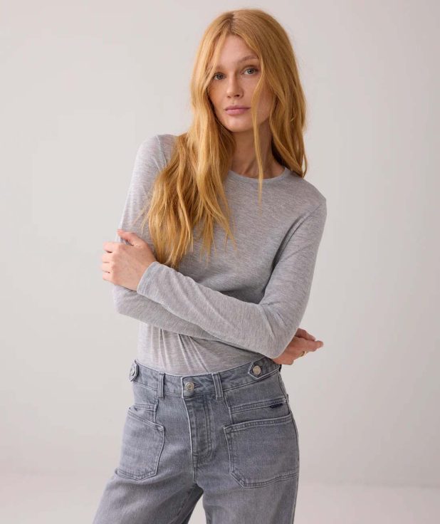 Shirt Soft Lurex Mist Summum grijs