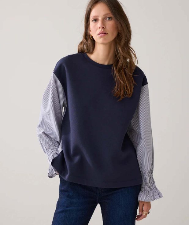 Sweatshirt Jersey Gestreept Summum blauw