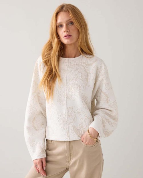 Sweater Jersey Jacquard Summum ecru