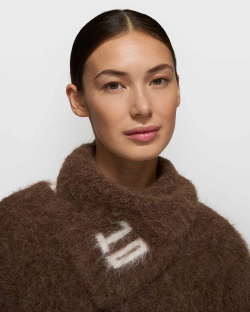 Bandana Hairy Knit Brown 10Days bruin