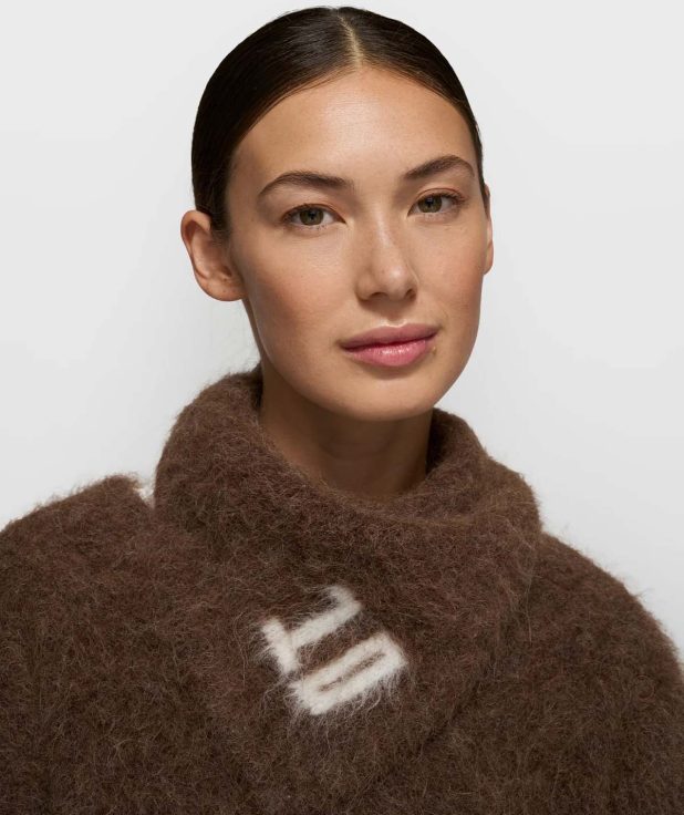 Bandana Hairy Knit Brown 10Days bruin