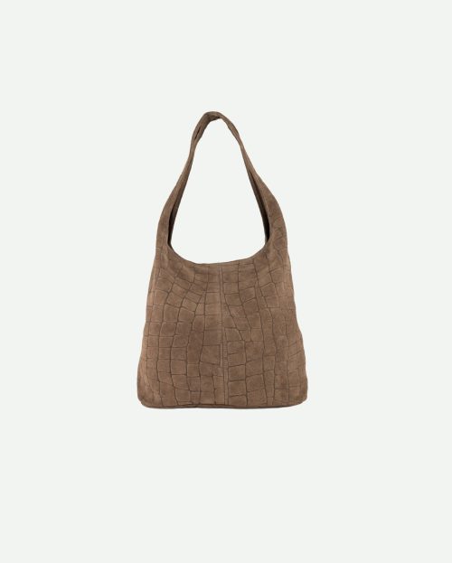 Schoudertas Loreen Croco Taupe Teatro