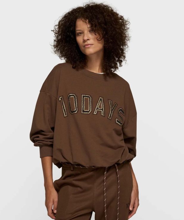 Sweater Pleated Truffle 10Days bruin