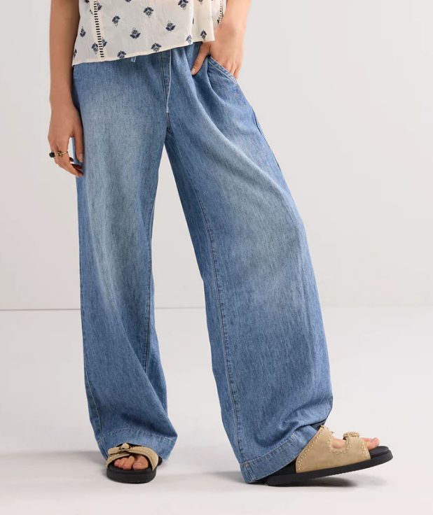 Broek Palazzo Denim Summum blauw