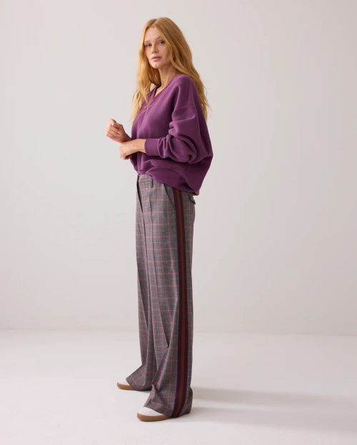 Broek Check Multi Summum paars