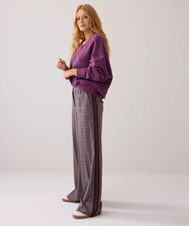 Broek Check Multi Summum paars