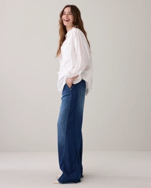 Jeans Palazzo Flowy Summum blauw denim