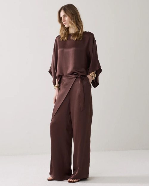 Trousers Heavy silky touch Bruin Summum
