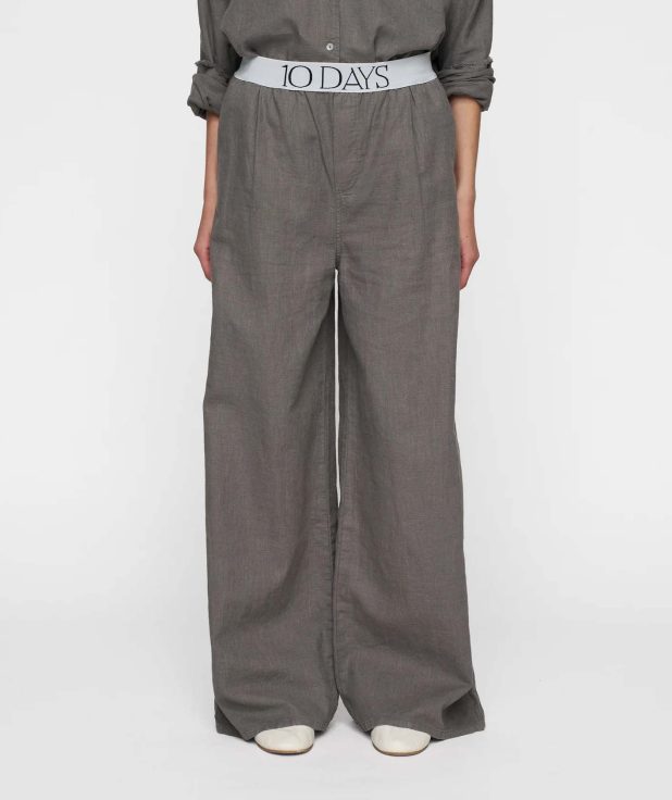 Broek Wide Leg Oil 10Days grijs