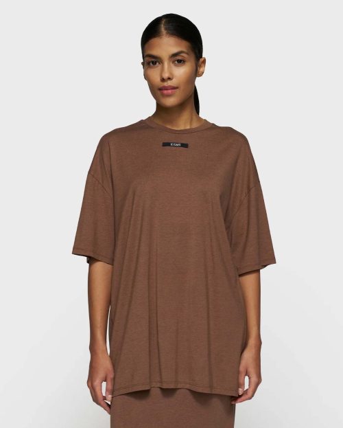 T-shirt Oversized Truffle 10Days donkerbruin