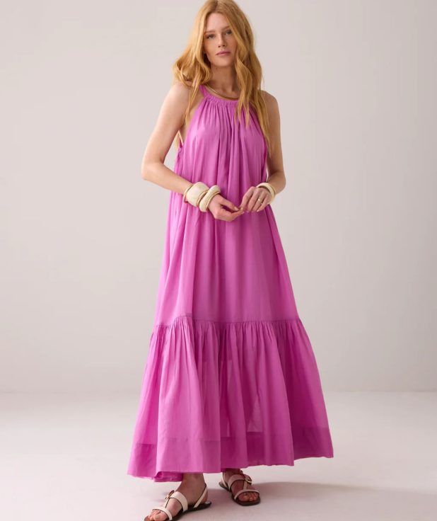 Jurk Voile Cyclaam Summum roze