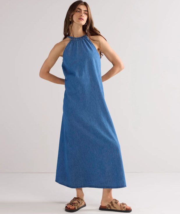 Jurk Denim Vintage Blue Summum blauw halter