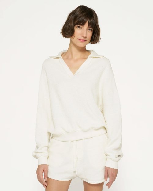Sweater Fleece Polo 10Days ecru