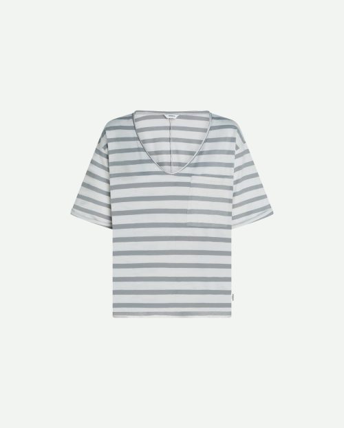 T-shirt Stripe Grey Penn&Ink wit