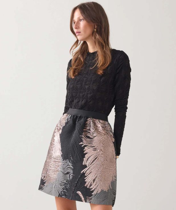 Rok Leaves Jacquard Summum shiny