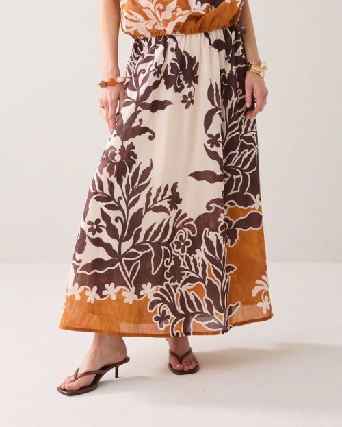 Rok Border Print Summum paars oranje