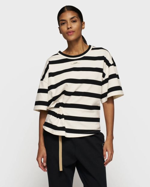 T-shirt Stripes 10Days ecru black