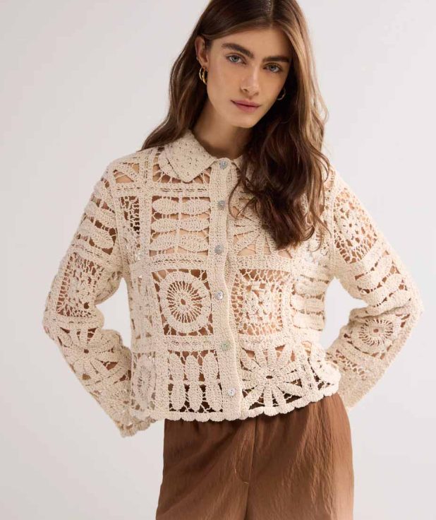Vest Crochet Ivory Summum gehaakte blouse