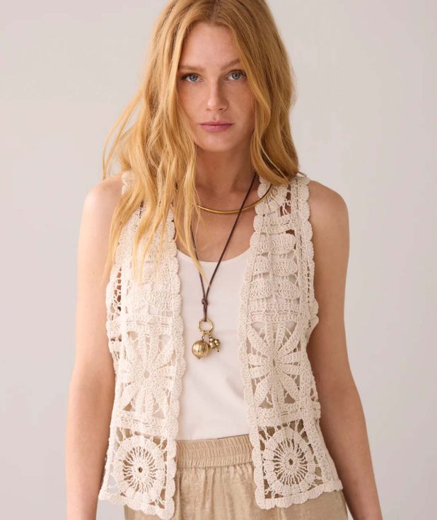 Gilet Crochet Ivory Summum ecru