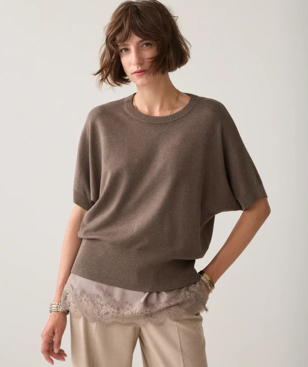Sweater Brown Summum short sleeve