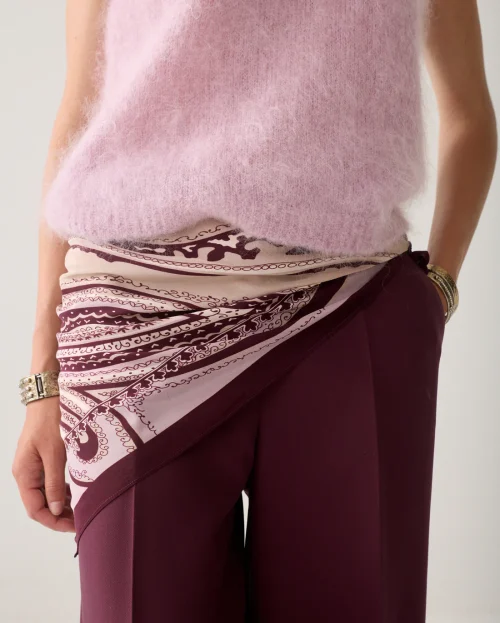 Scarf Satin Bordeaux Summum roze rood