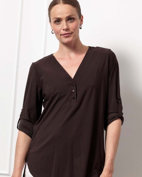 Blouse Evi Espresso Studio Anneloes bruin
