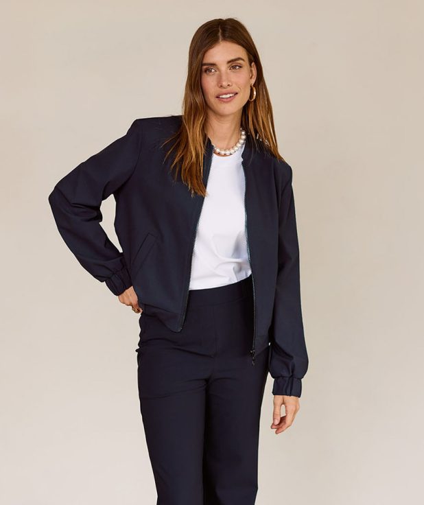 Bomber Jacket Benja Dark Blue Studio Anneloes blauw