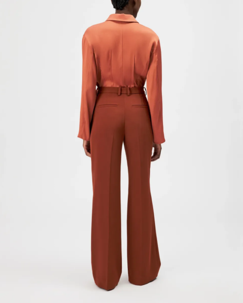 Broek flared pijp techno-twill