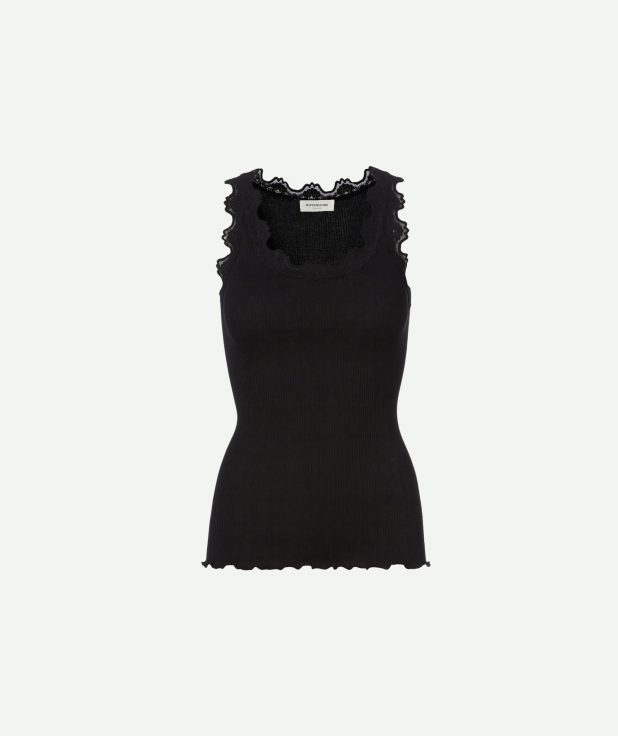 Babette SL U-neck Long Lace Top black1