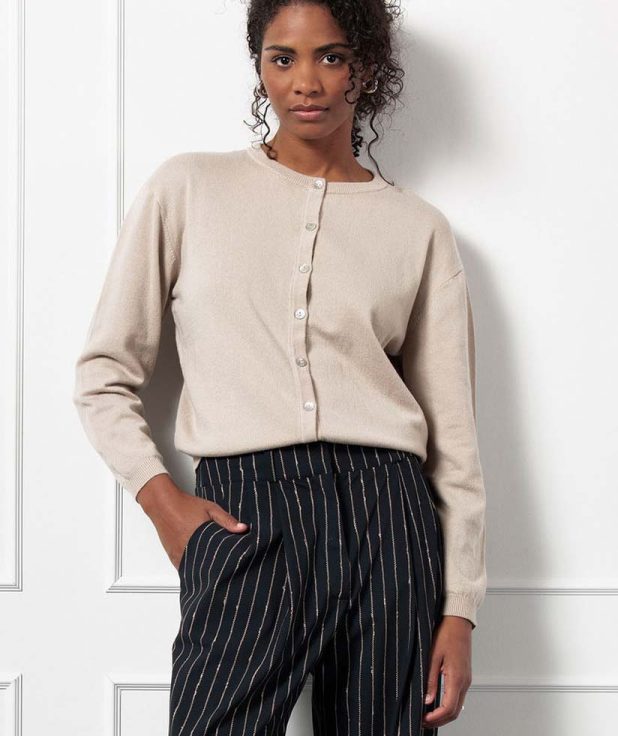 Vest Bibi Cashmere Latte Studio Anneloes beige