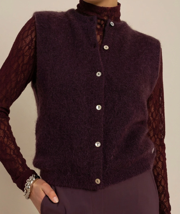 Bibi sls cardigan - aubergine
