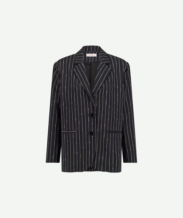 Blazer Camille pinstripe black latte Studio Anneloes