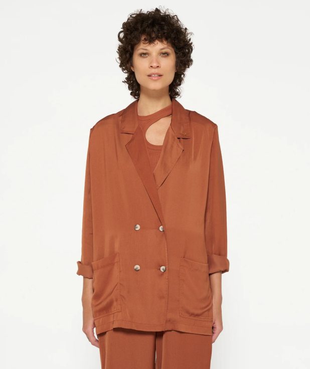 Blazer Satin Saddie Brown 10Days