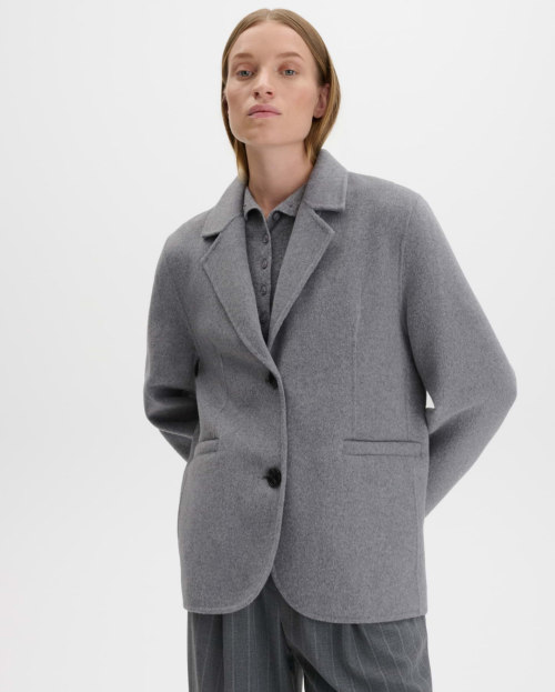 Blazer van zachte wol, double regular fit someday