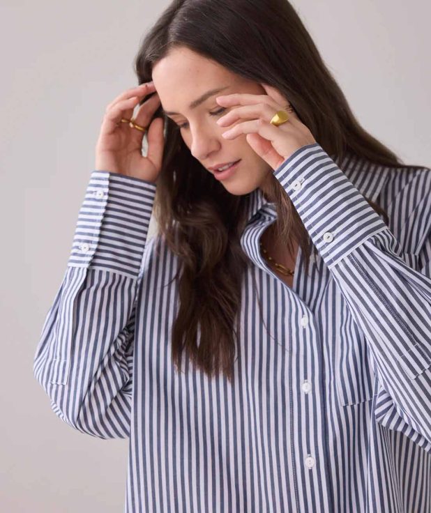 Blouse Amsterdam Stripe Summum blauw