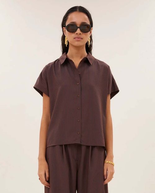 Blouse Barley Tan Stripe By Bar bruin