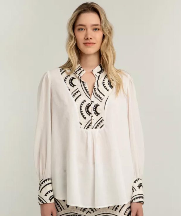 Blouse Black White Greek Archaic Kori