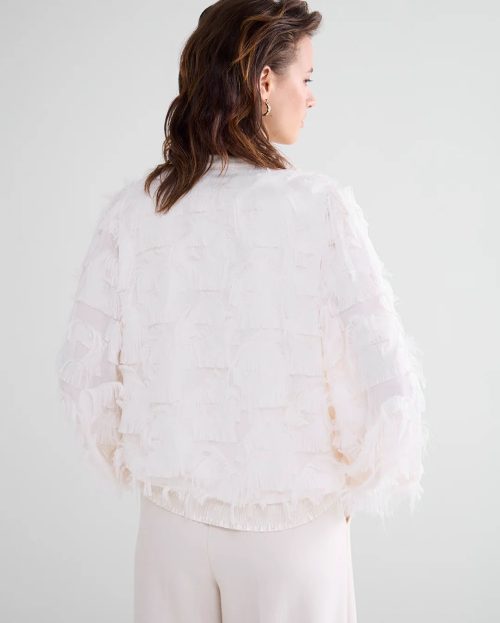 Blouse Fringe Fluffy Ivory Summum1