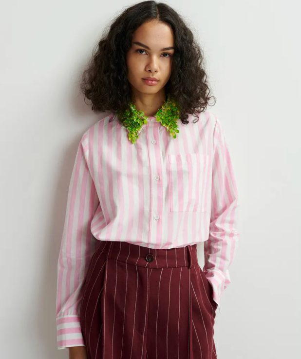 Blouse Hashbrown Roze Essentiel Antwerp gestreept