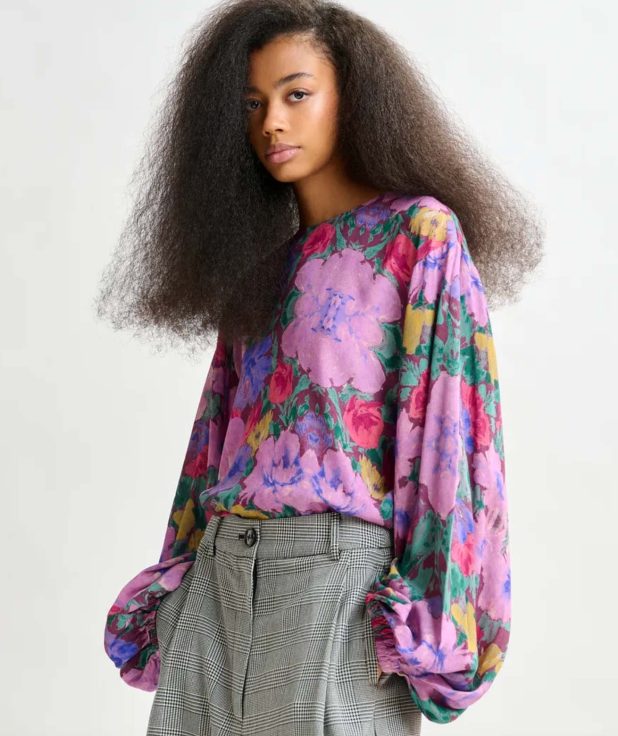 Blouse Inemy Flower Essentiel Antwerp paars